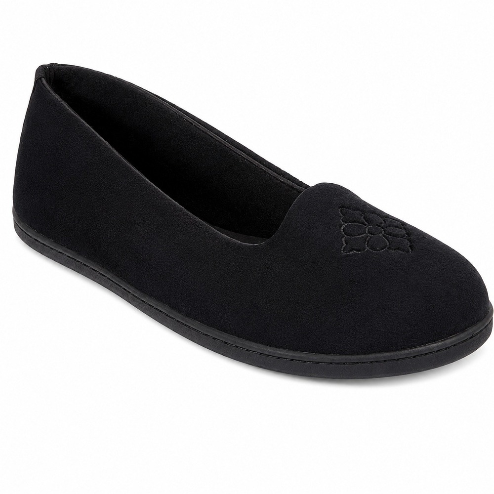 Women's Rebecca Slippers by Dearfoams Microfiber Velour Size XL Wide Width